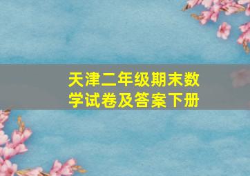 天津二年级期末数学试卷及答案下册