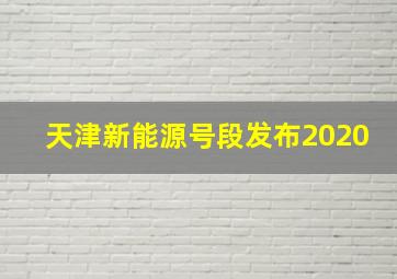 天津新能源号段发布2020