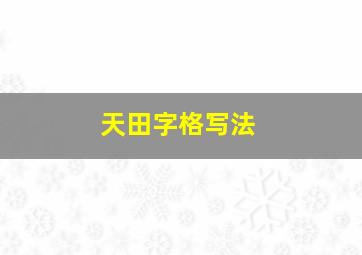 天田字格写法