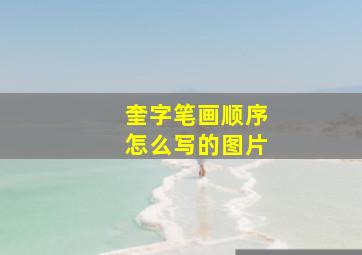 奎字笔画顺序怎么写的图片