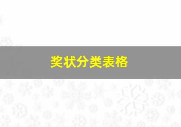 奖状分类表格