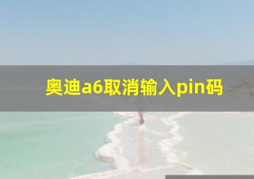 奥迪a6取消输入pin码