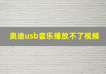 奥迪usb音乐播放不了视频