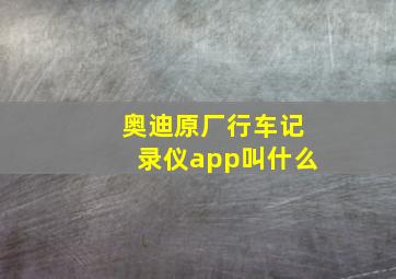 奥迪原厂行车记录仪app叫什么