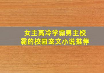 女主高冷学霸男主校霸的校园宠文小说推荐