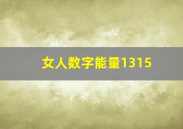 女人数字能量1315