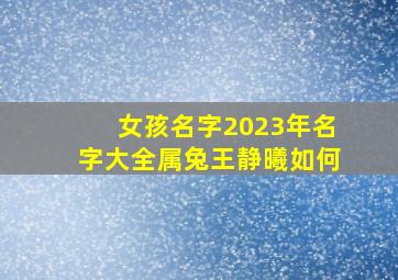 女孩名字2023年名字大全属兔王静曦如何