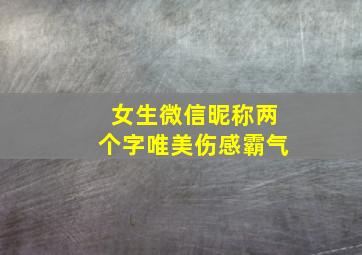 女生微信昵称两个字唯美伤感霸气