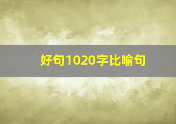 好句1020字比喻句