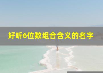 好听6位数组合含义的名字