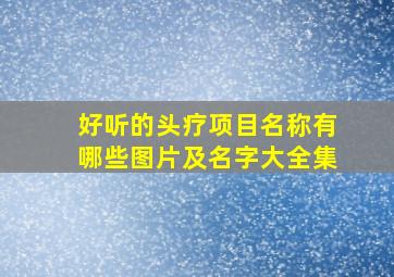 好听的头疗项目名称有哪些图片及名字大全集