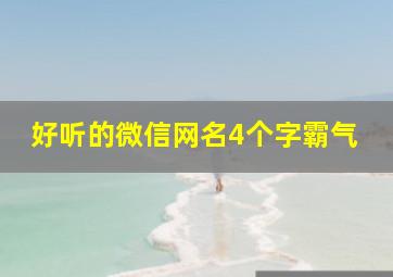 好听的微信网名4个字霸气