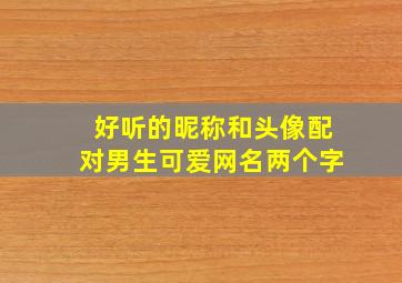 好听的昵称和头像配对男生可爱网名两个字