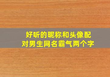 好听的昵称和头像配对男生网名霸气两个字