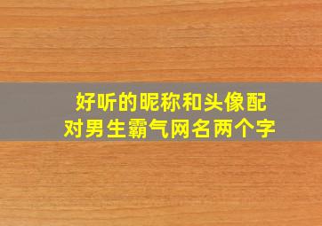 好听的昵称和头像配对男生霸气网名两个字