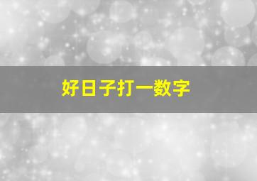 好日子打一数字