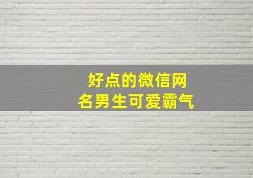 好点的微信网名男生可爱霸气