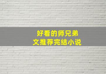 好看的师兄弟文推荐完结小说