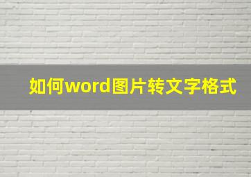 如何word图片转文字格式