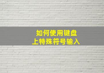 如何使用键盘上特殊符号输入