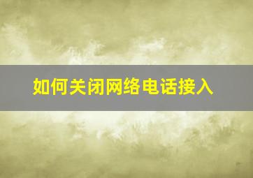 如何关闭网络电话接入