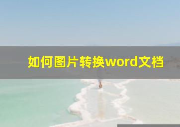 如何图片转换word文档