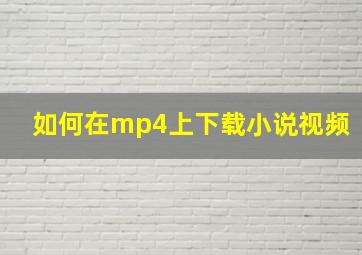 如何在mp4上下载小说视频