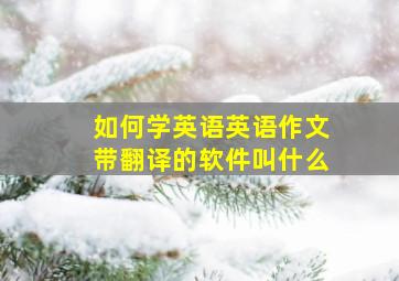 如何学英语英语作文带翻译的软件叫什么