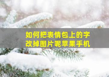 如何把表情包上的字改掉图片呢苹果手机