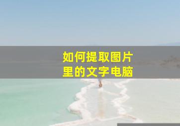 如何提取图片里的文字电脑