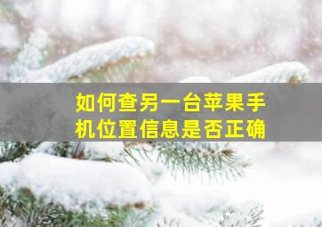 如何查另一台苹果手机位置信息是否正确