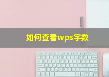 如何查看wps字数