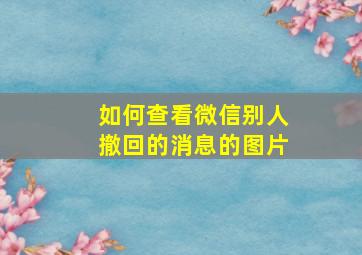 如何查看微信别人撤回的消息的图片