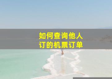 如何查询他人订的机票订单