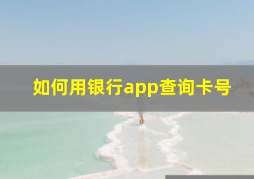 如何用银行app查询卡号