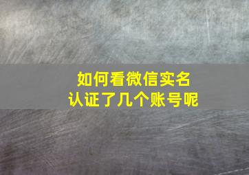 如何看微信实名认证了几个账号呢