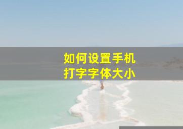 如何设置手机打字字体大小