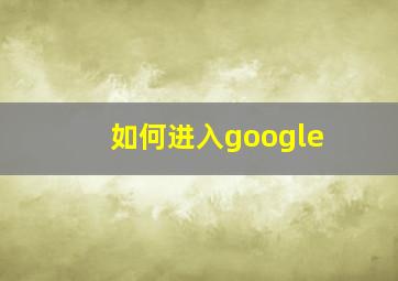 如何进入google