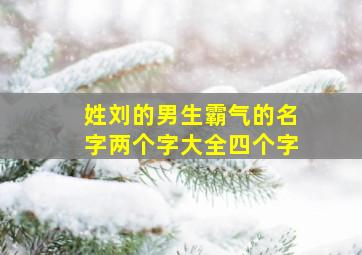 姓刘的男生霸气的名字两个字大全四个字