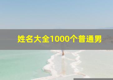 姓名大全1000个普通男