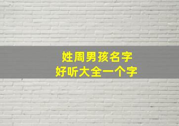 姓周男孩名字好听大全一个字