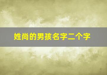 姓尚的男孩名字二个字