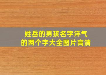 姓岳的男孩名字洋气的两个字大全图片高清