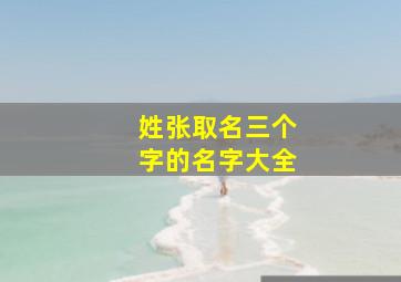 姓张取名三个字的名字大全