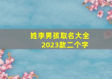 姓李男孩取名大全2023款二个字