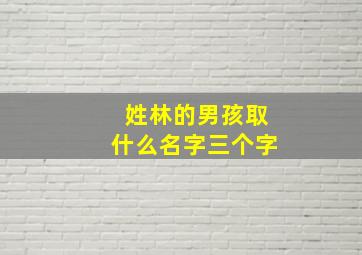 姓林的男孩取什么名字三个字