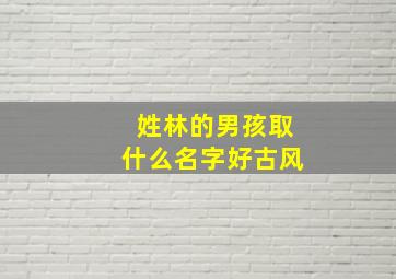 姓林的男孩取什么名字好古风