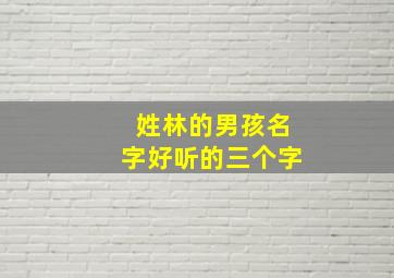 姓林的男孩名字好听的三个字