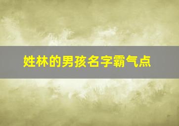 姓林的男孩名字霸气点