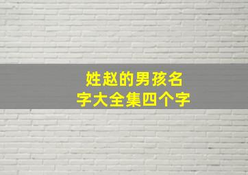 姓赵的男孩名字大全集四个字